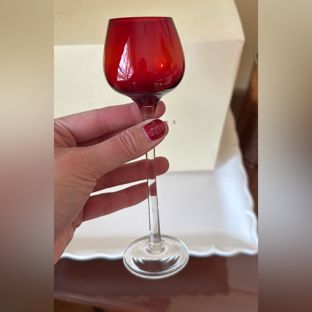 Elegant Red Cordial Glasses Set of Six Pottery Barn